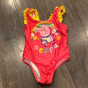 Peppa Pig pink Kids Swimsuit size 4T 3:3